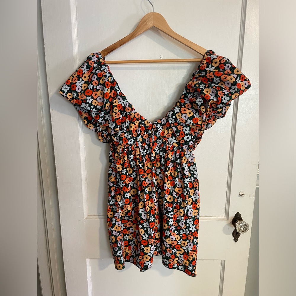 AGUA by AGUA BENDITA La Fania Horizonte Floral Cotton Mini Dress Size XS - Picture 13 of 13